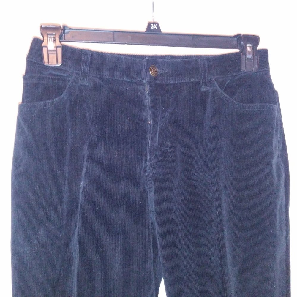 St Johns Bay Womens Pants Size 8 Solid Black Corduroy Stretch Skinny‎ Waist 28" - Picture 7 of 14